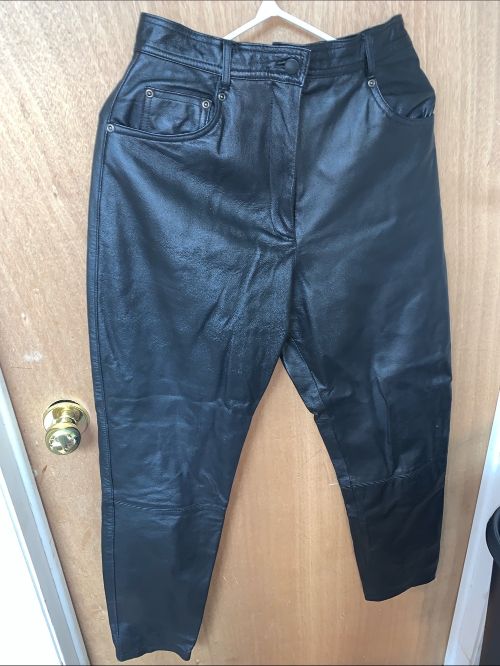 High-Rise Black Leather Women’s pants